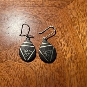 Wood and metal earrings from Africa